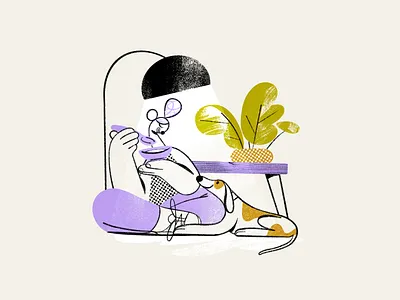 Eating together character design illustration pattern styleframe