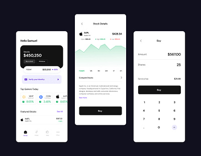 Buy and Sell Stock UI app design branding design product design stock ui ui ux ux design