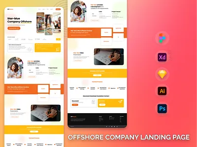 OFFSORE COMPANY LANDING PAGE adobexd app branding design figma graphic design illustration illustrator logo mobile photoshop sketch ui ux website