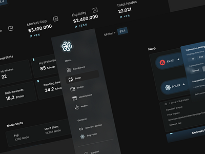 Polar Ui & Ux blockchain brand dark design nft ui ux