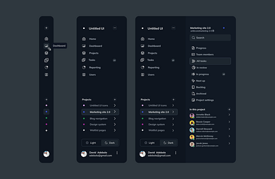 A dashboard side panel design clean ui design ui ux