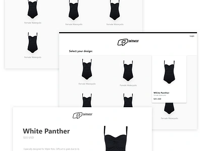 Qswimwaer / Lo-Fi Wireframes app brand design mobile swimwear ui ux wireframes