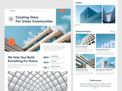 Uptown - urban planning Landing Page | Sunnyday Sunnyday 🌞 agency architect architectural architecture architecture design art clean design graphic design home page landing landing page minimal property town ui urban planning ux web website