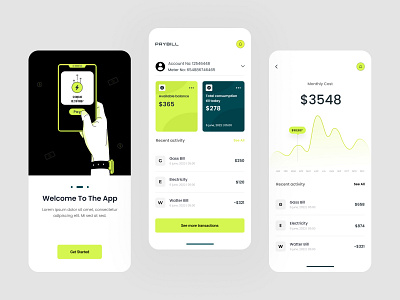 Payment Mobile App app app design banking banking app bill pay billing clean finance app fintech landing page minimalis mobile app online payment online transfer pay payment app ui uidesign userinterface ux