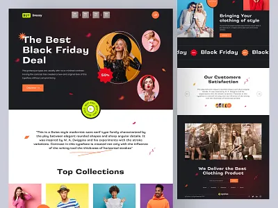 Black Friday Sales Landing Page Template black friday business creative design discount ecommerce fashion landing page offer online store sale sales trending ux webdesign website