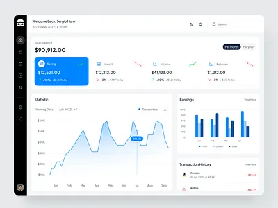 Bank.Rut - Finance Dashboard bank banking chart dashboard dashboard analystic data financial minimalist money pos product product design report s sales saving stats transaction ui