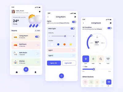 Smart Home UI Design dribbble graphic elements inspirational designs smart smart home smart home design smart home device smart home mobile app design smart house theme themes
