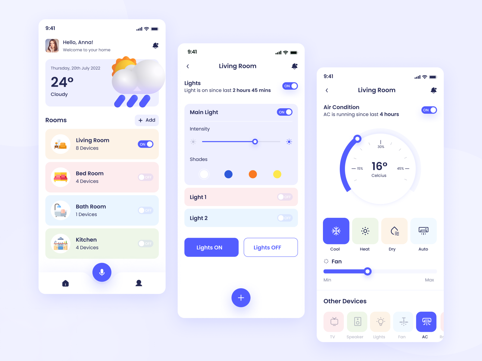 Smart Home UI Design by Implies Solution on Dribbble