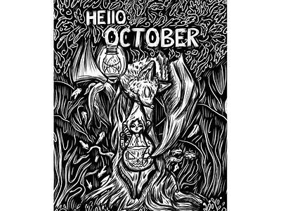 Inktober 03 - Bat (black and white) animals art bat book illustration childrens illustration design digital digital art forest graphics halloween illustration illustrator inktober inktober2022 magic postcard print spooky texture