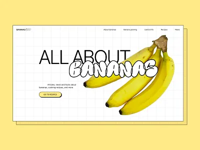Banana website design 🍌 design illustration landing page redesign typography ui uxui