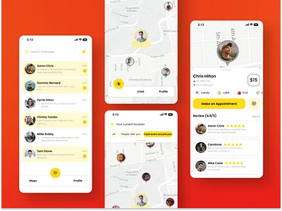 Eating Companion Apps appmapps companion design designapp drink eat eat with eat with friends eating companion food friends maps search friends ui uiux ux