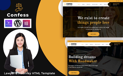 Confess - Lawyer and Attorney WordPress Theme responsive