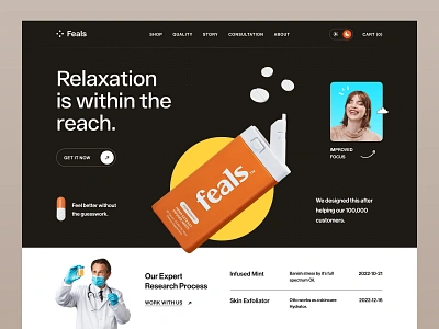 Feals - Peppermint Supplement Website cbd cbd product drug ecommerce extract health hemp homepage landing page medicine mental health mint mockup peppermint plant relaxation web design website website design wellness