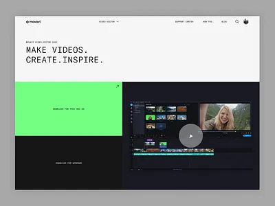 movavi black branding clean design graphic design ui ux web white