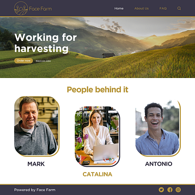 Face farm UI adobe app branding design farm graphic design graphics illustration illustrator landing page ui ui design user interface ux web webpage website xd