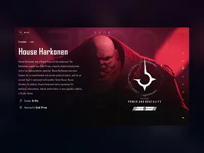 Dune Universe - House Harkonen concept dune fantasy galaxy high tech illustration sci fi space ui ux web webdesign website