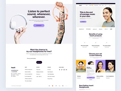 Headphones Landing Page branding design graphic design headphones landingpage learningui shop ui uichallenge ux webdesign website
