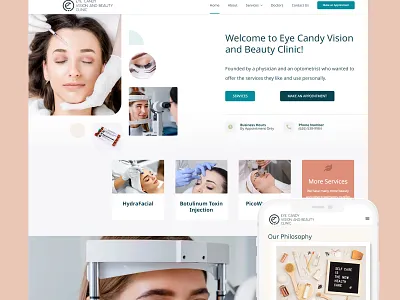 Eye Candy Vision and Beauty Clinic! branding design graphic design illustration logo ui ux vector webdesign wordpress
