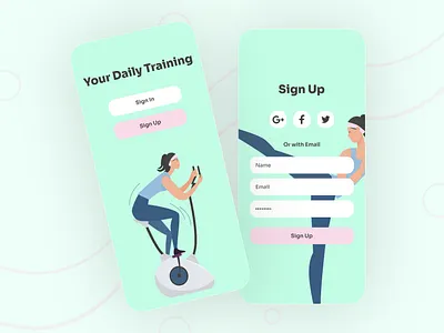 Fitness app - Sign up app design design fitnessapp fitnessapplication login mobileapplication mobiledesign signin signup ui ui design uiux uiuxdesign ux design workoutapp