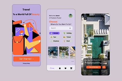 TRAVEL APP animation app art branding design graphic design icon illustration illustrator logo minimal motion graphics shopping travel typography ui ux vector web website