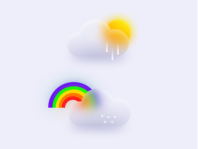 Glass morphism weather icons glass glassmorphism icon rain rainbow ui weather