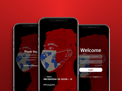 19CovidPrevention app covid dark design figma login tracker ui visual