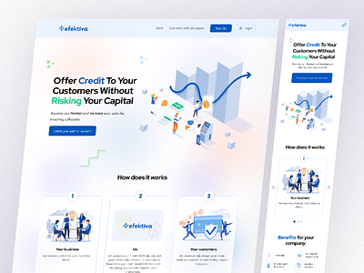 Efectiva Homepage Design banking landing page banking website creative web design efektiva web design homepage design illustration landing page design modern web design uiuxdesign web design web design 2022 website