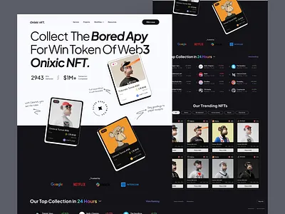 Web3 NFT Website blockchain landing page nft art nft web nft website ui design ux design uxui web web 3.0 web design