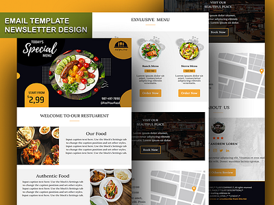 Restuarent Services Email Template Newsletter Design adobe photoshop creative design editable editable template email design email marketing email marketting email newsletter email template design mailchimp mailchimp email mailchimp email template mailchimp newsletter newsletter newsletter design professional responsive responsive template reusable template