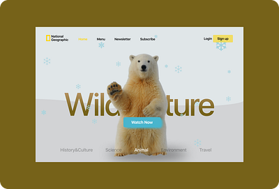 NatGeo Landing Page animal branding design figma graphic design landing page natgeo ui ux