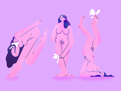 💖 character design feminine flower girl girls illustration naked photoshop pose