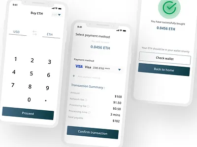 Crypto onramp app design ui web3