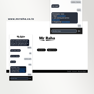 Mr Raha - WebApp & Mobile App (www.mrraha.co.tz) app design ui ux