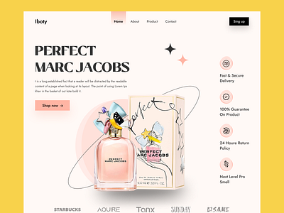 Perfume Website Header design header hero hero section landing page design landingpage perfume perfume landing page perfume website perfume website header perfume website landing ui ux web web design