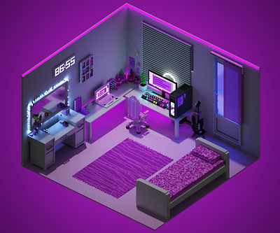 My room Voxelart 3droom 3droomsetup blen blender magicavoxel pinkroom pinksetup pinksetupvoxel roomvoxelart voxel voxelart voxelartsetup