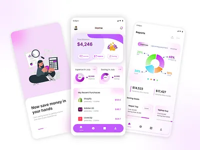 Personal Finance Mobile App agency landing page app design app landing page design financeapp fintech graphic design illustration logo ui ux website design