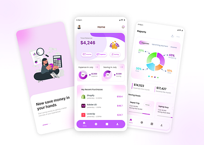 Personal Finance Mobile App agency landing page app design app landing page design financeapp fintech graphic design illustration logo ui ux website design