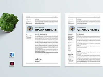 Resume Word & InDesign coverletter creativecv cv cvtemplate cvword design doc docx graphic design microsoftwordresume print resume resumeword simplecv template