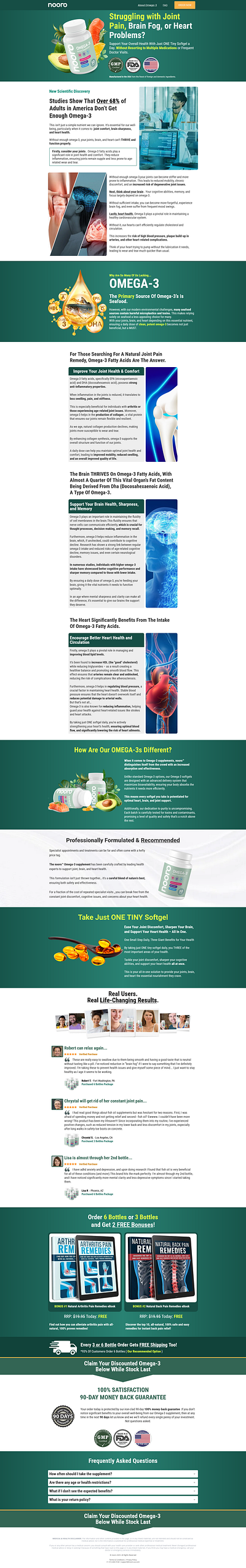 Nooro Omega 3 - Funnelish design designing funnel funnel funnelbuilder funnelish omega3 page product sales sales funnel