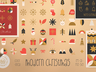 140+ Cute Christmas Vector Icon Set