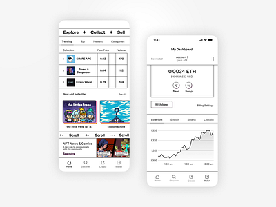 NFTs Minimal UI / Visual Design Concept adobe xd app design design design inspiration dribble dribble pro figma minimal ui mobile app design new nft app design nfts product design ui ui design ux ux design ux ui web 3.0