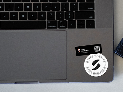 Juan Siddharta - Logo Sticker brand branding color design graphic design illustration logo logotype macbook mark mockup notebook sticker type typograph ui ux vector