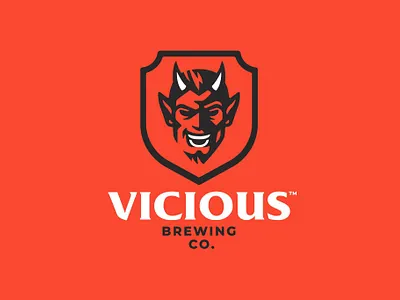 Vicious Brewing CO. (Up for sale) beer beer logo branding brewery design devil devil logo illustration logo mascot mascot logo satan satan logo vector