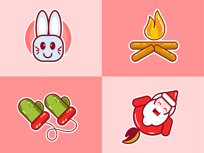 Christmas stickers animal art branding cartoon christmas colors design dribbbleillustration dribbbleinspiration graft illustration illustrator inspiration logo logoinspiration mascot minimal sticker vantage vector