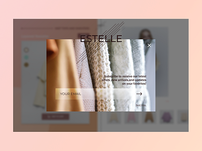 Pop-up / Overlay [Daily UI #016] 16 beautifulapp branding cleanui clothingstore dailyui design fashion glassmorphism illustration logo modal onlinestore overlay popup subscription ui ux uxdesign webdesign