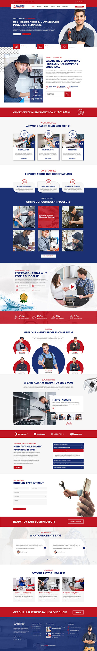 Plumberie – Plumber PSD Template cleaning graphic design photoshop plumber services web design