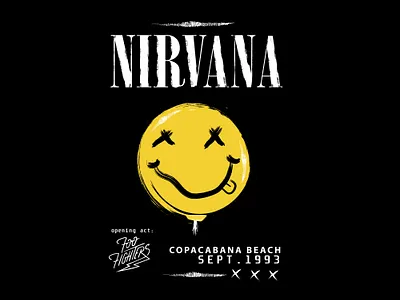 NIRVANA X FOO FIGHTERS TSHIRT DESIGN 90sband branding design graphic design illustration logo retro tshirtdesign typography vector vintage