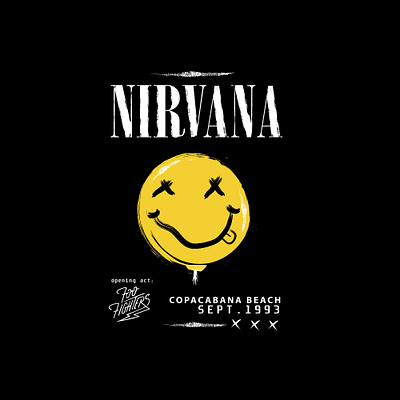 NIRVANA X FOO FIGHTERS TSHIRT DESIGN 90sband branding design graphic design illustration logo retro tshirtdesign typography vector vintage