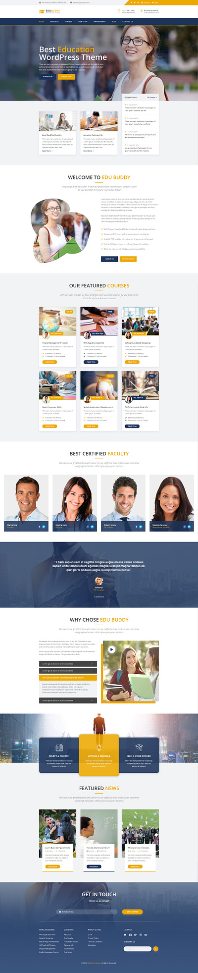 EduBuddy – Education Center PSD Template design education education wordpress theme graphic design online cources photoshop psd