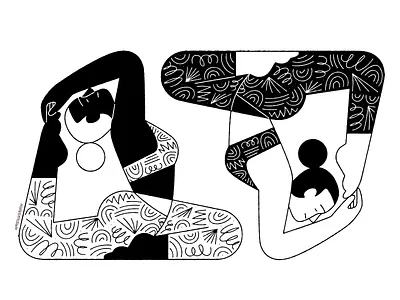 HARMONY contemplation editorial illustration female illustration mindfulness pattern peace vector yoga